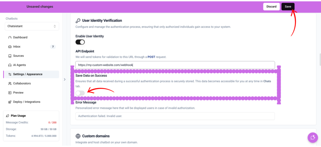 User Identity Verification - Chatsistant API